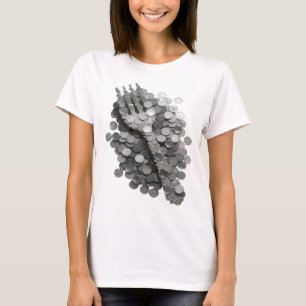 Camiseta Motivo artístico de ARTE ABSTRACTO gris limpio