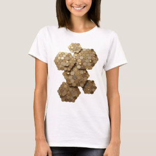 Camiseta Motivo artístico de arte abstracto oro intenso