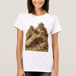 Camiseta Motivo Artístico de Arte Abstracto Plata Dinámica