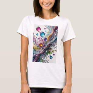 Camiseta Motivo Artístico de ARTE ABSTRACTO Plateado Crujie