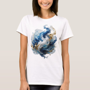 Camiseta Motivo artístico de arte abstracto plateado llamat