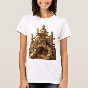 Camiseta Motivo artístico de arte abstracto plateado que ll