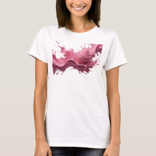 Camiseta Motivo Artístico de ARTE ABSTRACTO Rosa Elegante