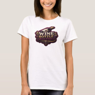 Camiseta Motivo Artístico de BOTELLA DE VINO Y ENFRIAR Dora