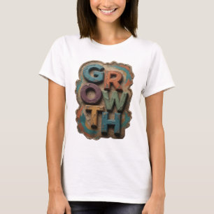 Camiseta Motivo Artístico de Crecimiento Azul Moderno