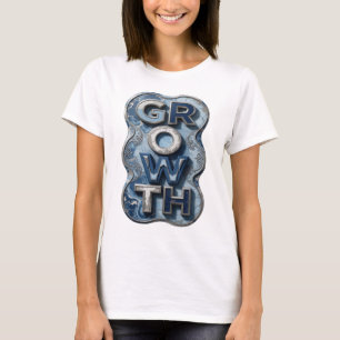 Camiseta Motivo Artístico de Crecimiento de Plata Vibrante