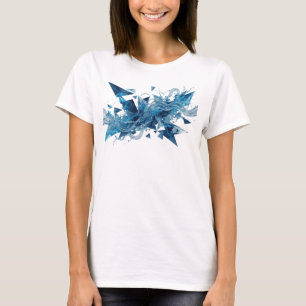 Camiseta Motivo Artístico de FLUJO DE AGUA Azul Moderno