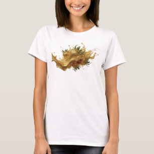 Camiseta Motivo Artístico de Fresas Abstractas Naranjas Ele