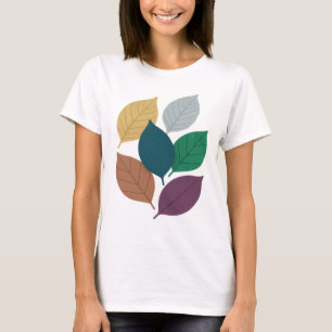 Camiseta Motivo Artístico de HOJAS de OTOTO Grises Impactan