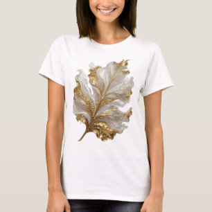 Camiseta Motivo Artístico de Oro Limpo HOJA DORADA
