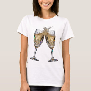 Camiseta Motivo Artístico de TOAST DE CHAMPÁN Plateado en N