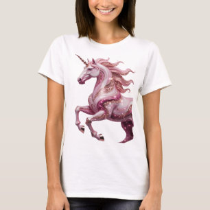 Camiseta Motivo Artístico de UNICORNIO de Oro Crujiente