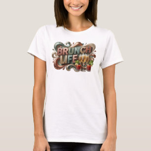 Camiseta Motivo Artístico de VIDA de BRUNCH Naranja Elegant