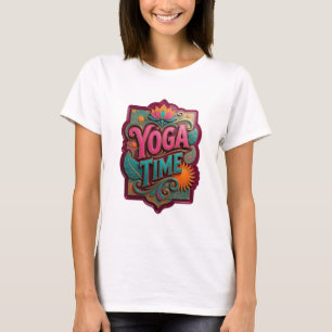 Camiseta Motivo Artístico de YOGA TIME Rosa Elegante