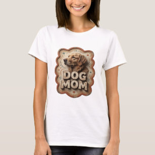 Camiseta Motivo Artístico DOG MOM Naranja Juguetón