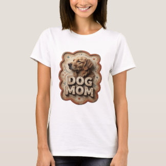 Camiseta Motivo Artístico DOG MOM Naranja Juguetón