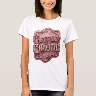 Camiseta Motivo Artístico Dorado Atractivo CAÓTICO CUIDADOS