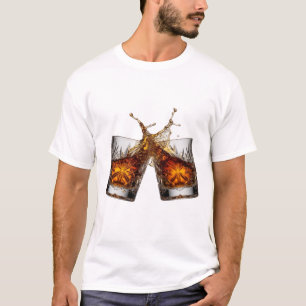 Camiseta Motivo Artístico Emblemático Salpicadura de WHISKY