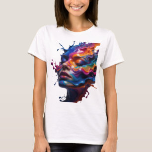 Camiseta Motivo artístico icónico de arte abstracto platead