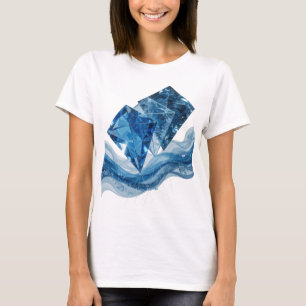 Camiseta Motivo artístico icónico de plata ELEMENTO DE AGUA