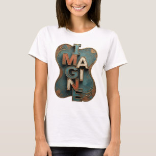 Camiseta Motivo Artístico IMAGINA Naranja Fresco