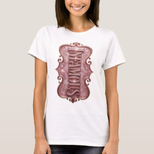 Camiseta Motivo Artístico INFAME Dorado Elegante