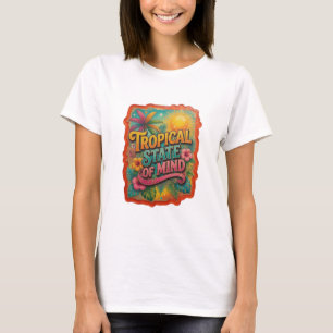 Camiseta Motivo Artístico Naranja Edgy ESTADO TROPICAL DE Á