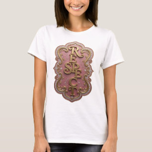 Camiseta Motivo Artístico RESPETO Dorado Icónico
