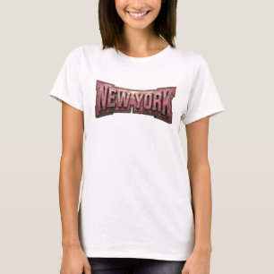 Camiseta Motivo Artístico Rojo Vibrante de NEW YORK