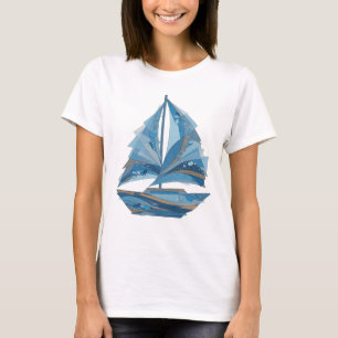 Camiseta Motivo Artístico Rompehielos Gris Moderno