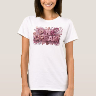 Camiseta Motivo Artístico Rosa Elegante SUEÑO ROSA