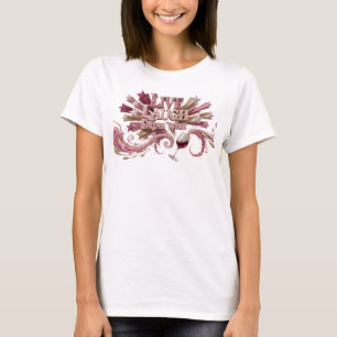 Camiseta Motivo Artístico Rosa Impactante VIVE RÍE BEBE VIN