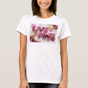 Camiseta Motivo Artístico Rosa LIVE PINK