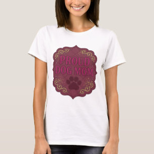 Camiseta Motivo artístico Rosa PROUD DOG MOM Artístico