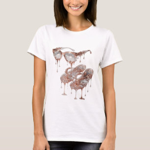 Camiseta Motivo Artístico ROSE GOLD GLAMOUR Plateado Elegan