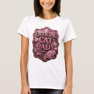 Camiseta Motivo Artístico Señora Gato OFICIAL Dorado