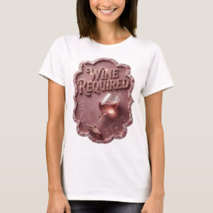 Camiseta Motivo Artístico VINO REQUERIDO Oro Ingenioso