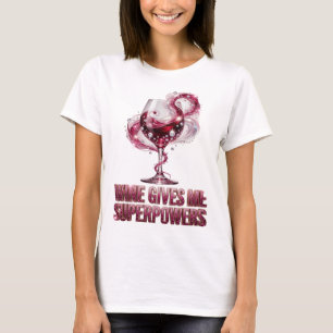 Camiseta Motivo Artístico VINO ROSADO ME DA SUPERPODERES