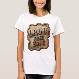 Camiseta Motivo Artístico ZONA LIBRE DE DRAMA Naranja Limpi