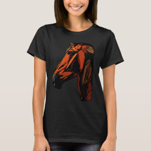 Camiseta Motivo de animal gráfico de caballo montado en una
