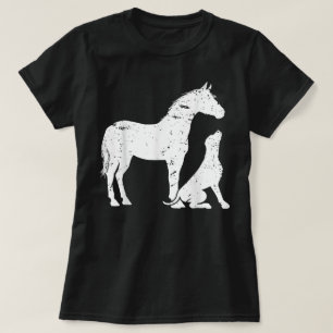 Camiseta Motivo de CABALLO y PERRO para mujeres y hombres. 