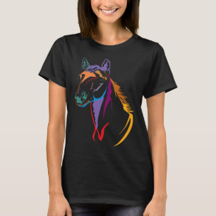 Camiseta Motivo de Cabeza de Caballo Caballo para Montar Ji