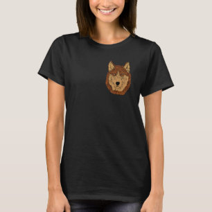 Camiseta Motivo de cabeza de lobo impreso animal del bosque