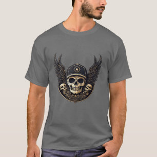 Camiseta Motivo de Calavera en una Paleta Monocroma