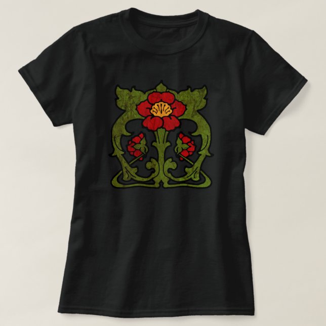 Camiseta Motivo de flor Art Nouveau (Diseño del anverso)