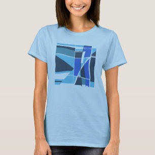 Camiseta Motivo de formas geométricas azules de la pizarra
