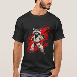 Camiseta Motivo de mapache de karate Taekwondo Jiu-Jitsu Mm