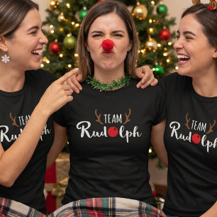 Camiseta Motivo de Navidad del Equipo Rudolph