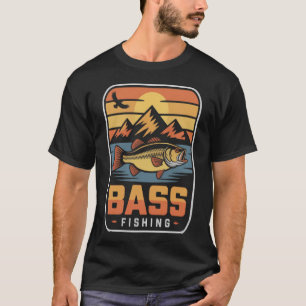 Camiseta Motivo de pesca de lubina de boca grande