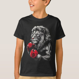 Camiseta Motivo de retrato de león boxeador vida silvestre